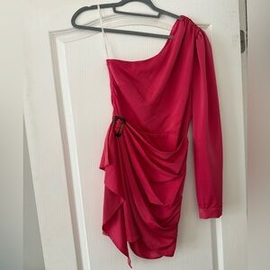 Lovers + Friends Ana one-shoulder mini dress in pink.